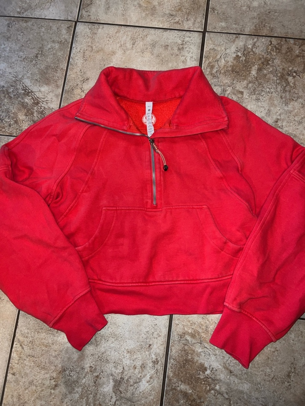 lululemon athletica Red Half-Zip Fleece Pullover